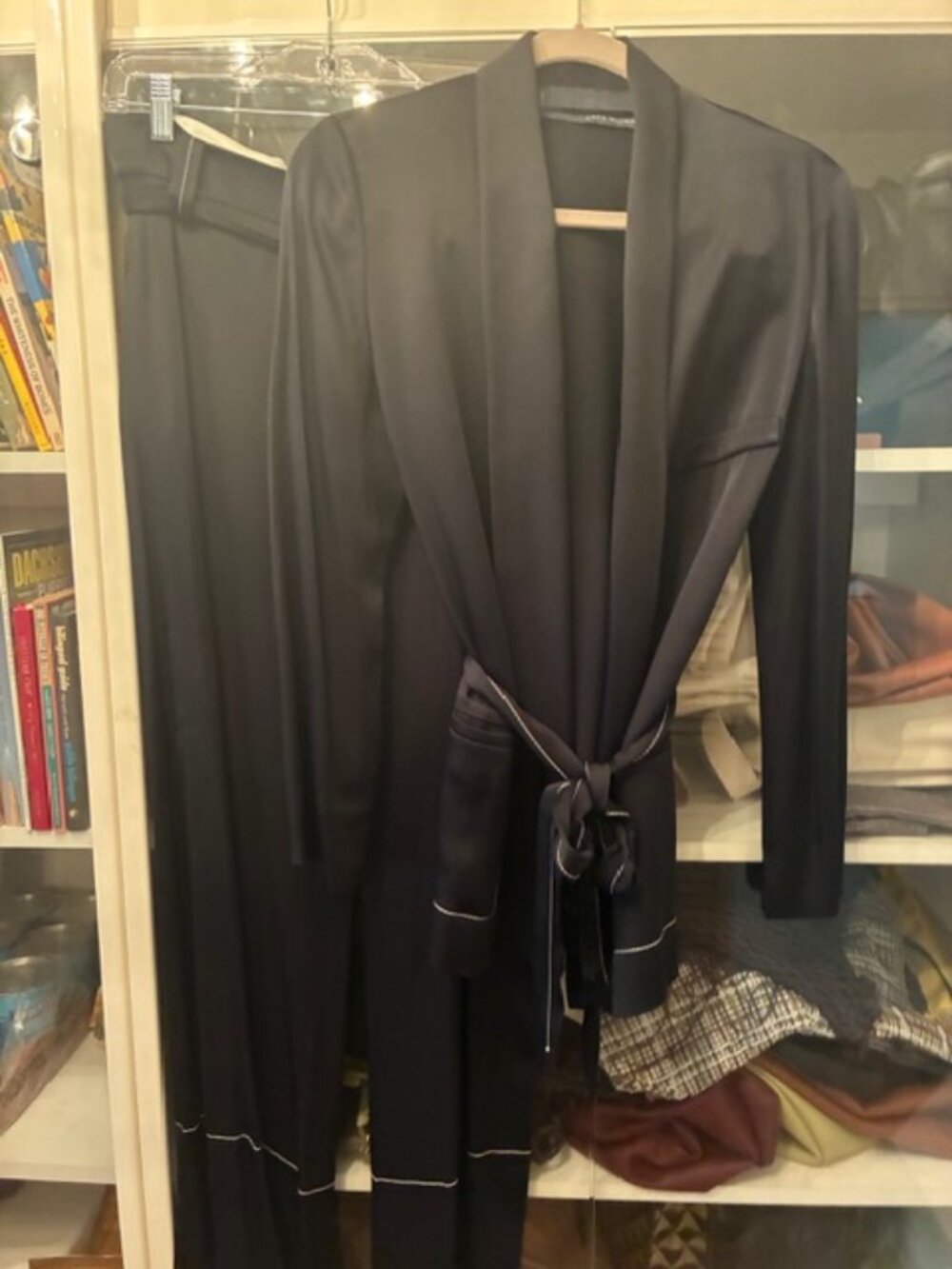 BLACK  TUXEDO STYLE PANTSUIT